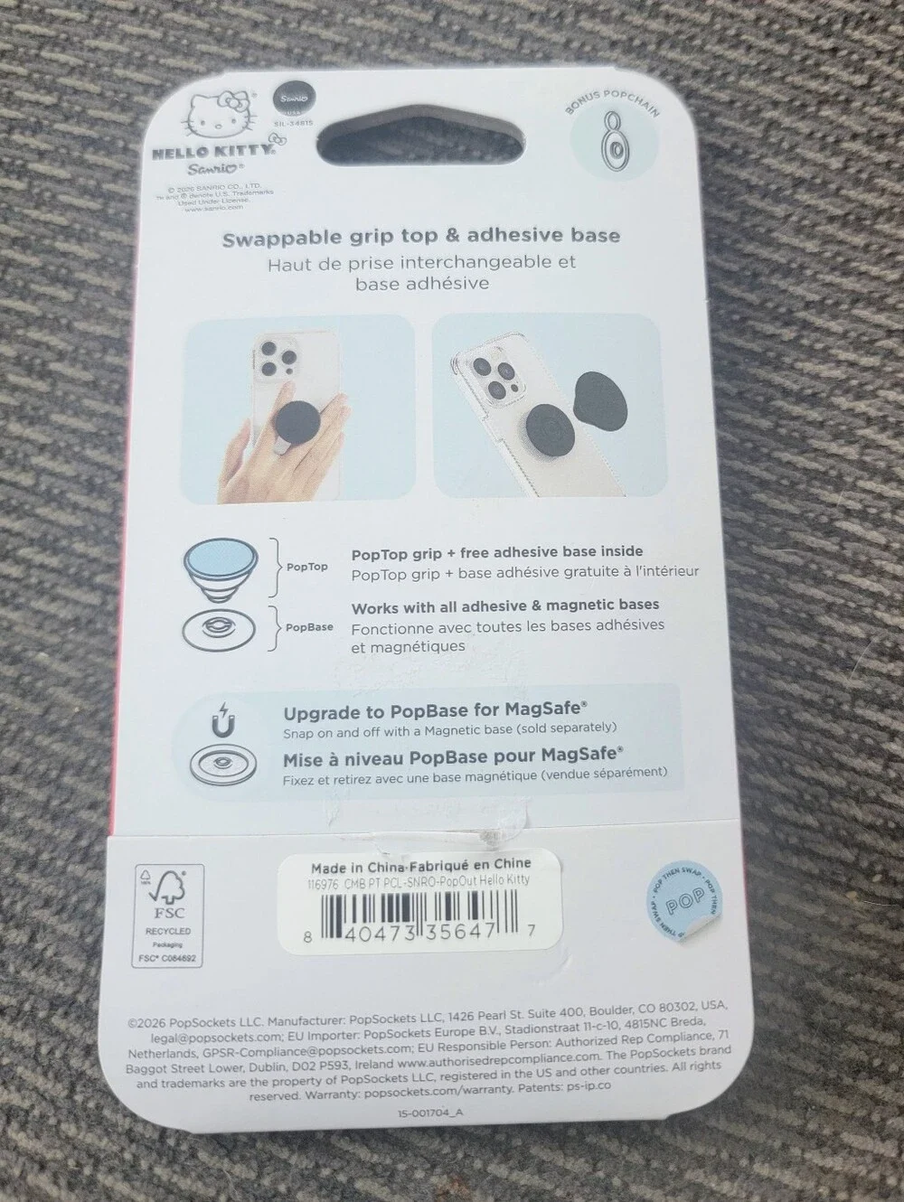 Hello Kitty White & Red PopTop Phone Grips by PopSockets (Pair)